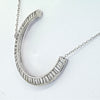 Vintage Baguette Diamond Crecent Pendant On A Chain Pendant