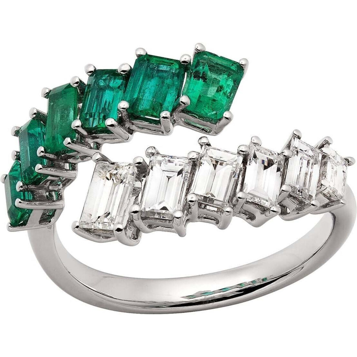 Ruchi New York - Wisteria Wrap Ring in Emerald